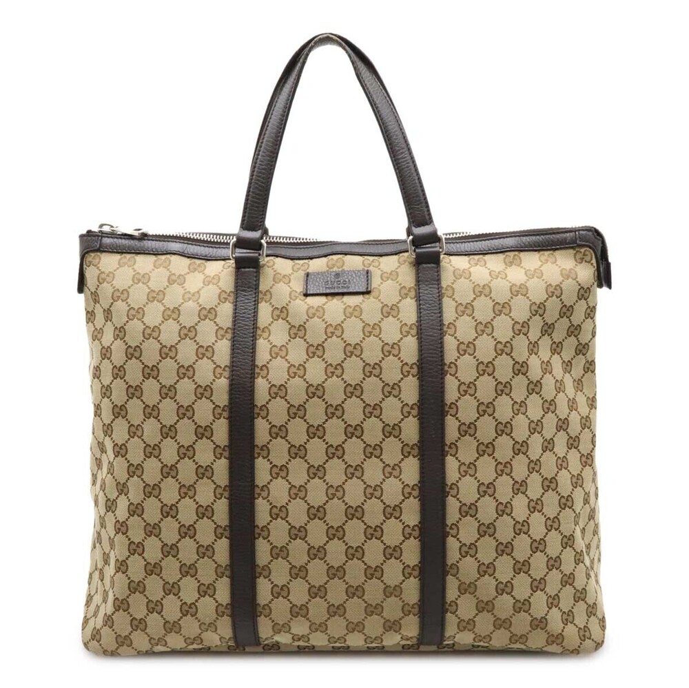 Gucci GG Canvas Tote Bag Shoulder Beige Brown Cream
